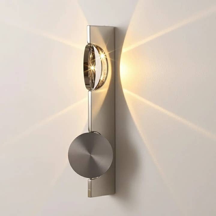 Aurora Borealis – Modern Dual-Disc LED Wall Sconce (Chrome) for wholesale by Hausgem