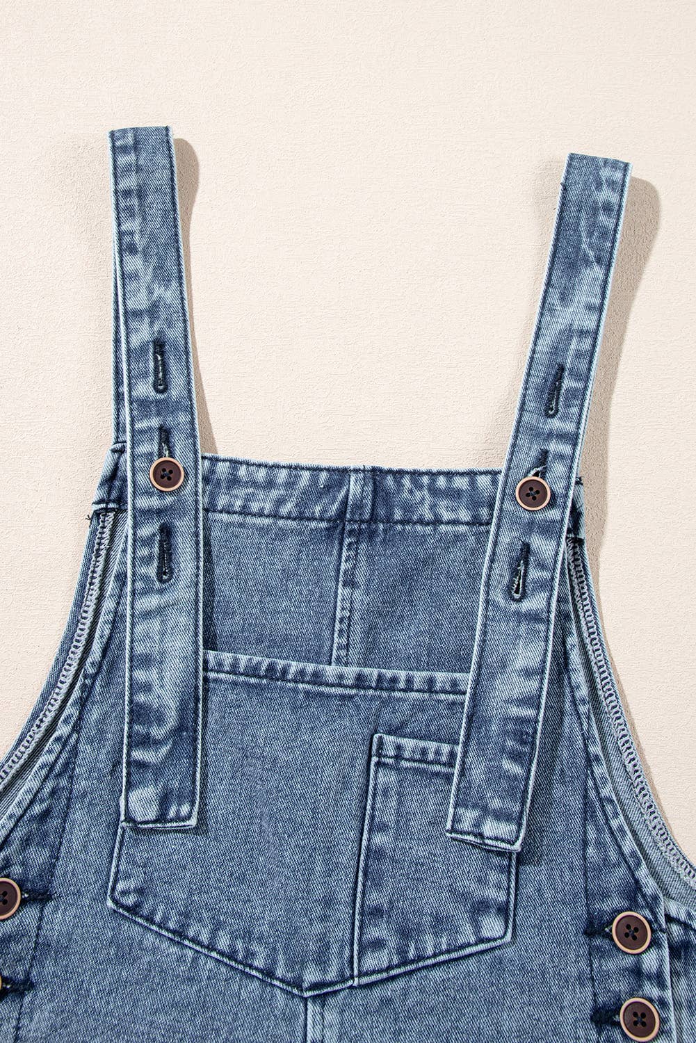 Babs + Birdie - Wholesale Overalls - Women's - Indigo | Distressed Bib Pocket Wide Leg Denim Overall2