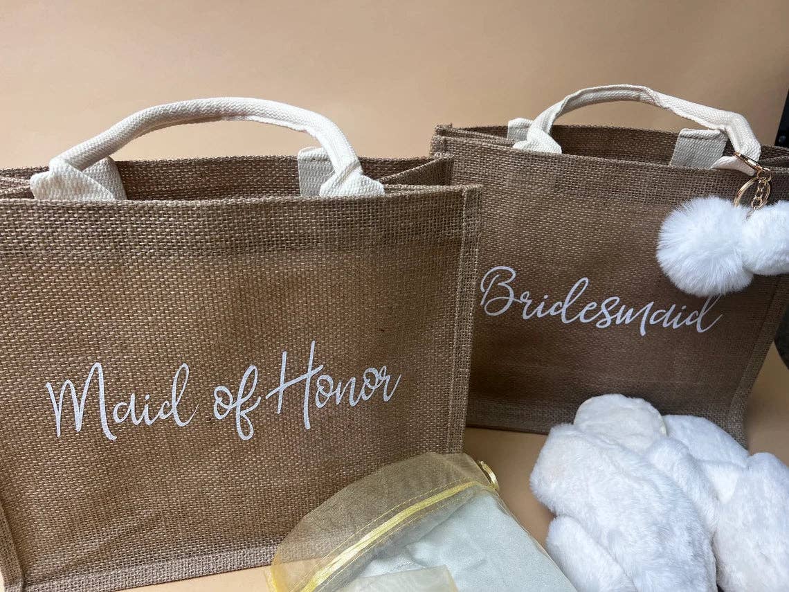 Taniri - Wholesale Gift Bag - Personalized Bridesmaid Bridal Burlap Tote Gift Bags With Name3