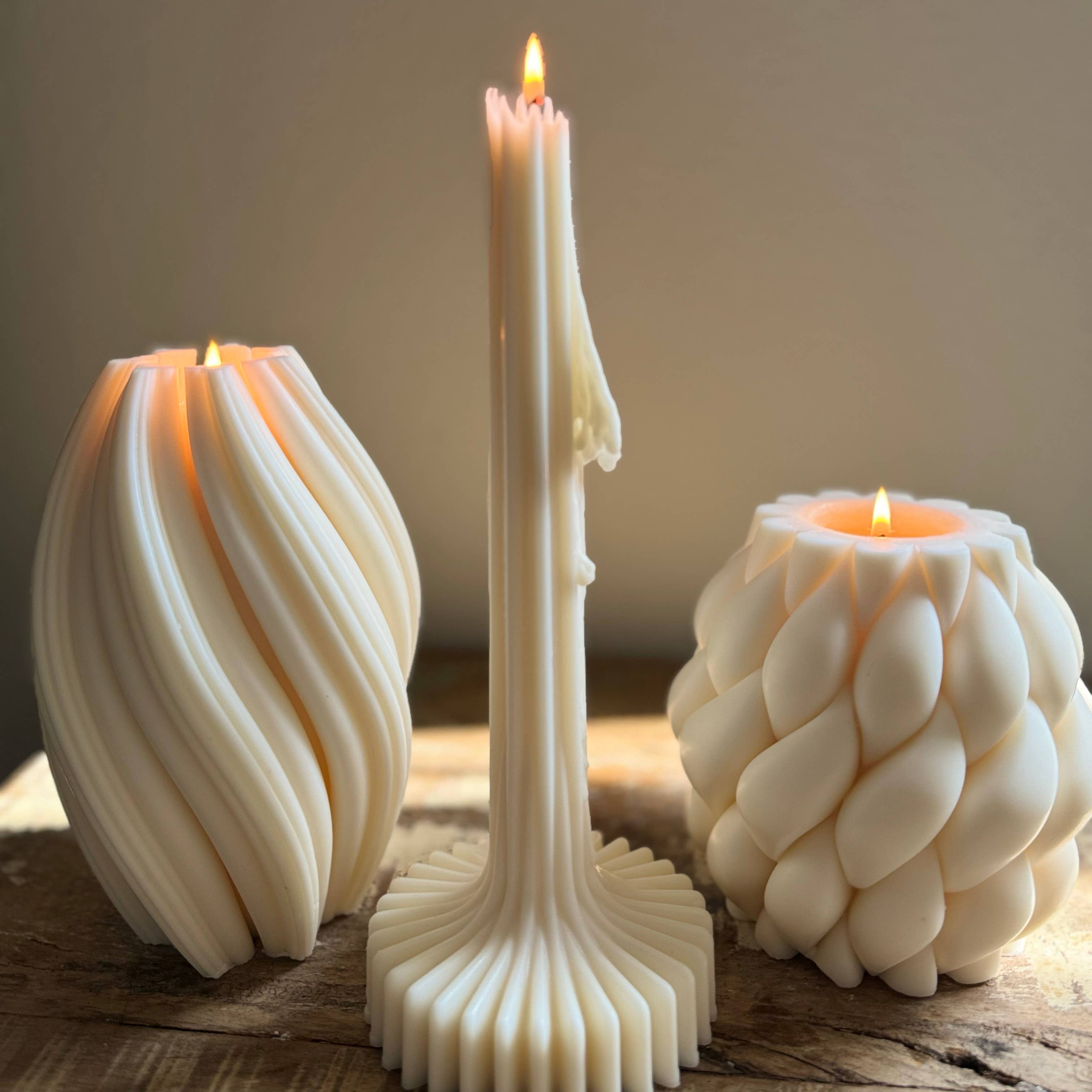 Dolce Cuore Candles – Velas de decoração por atacado – Vela Tricotada, Vela Torcida, Centro de Mesa, Feito à Mão4