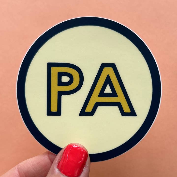 Pennsylvania PA Retro Circle Bumper Sticker / Vinyl Decal for wholesale by Fresh Fish