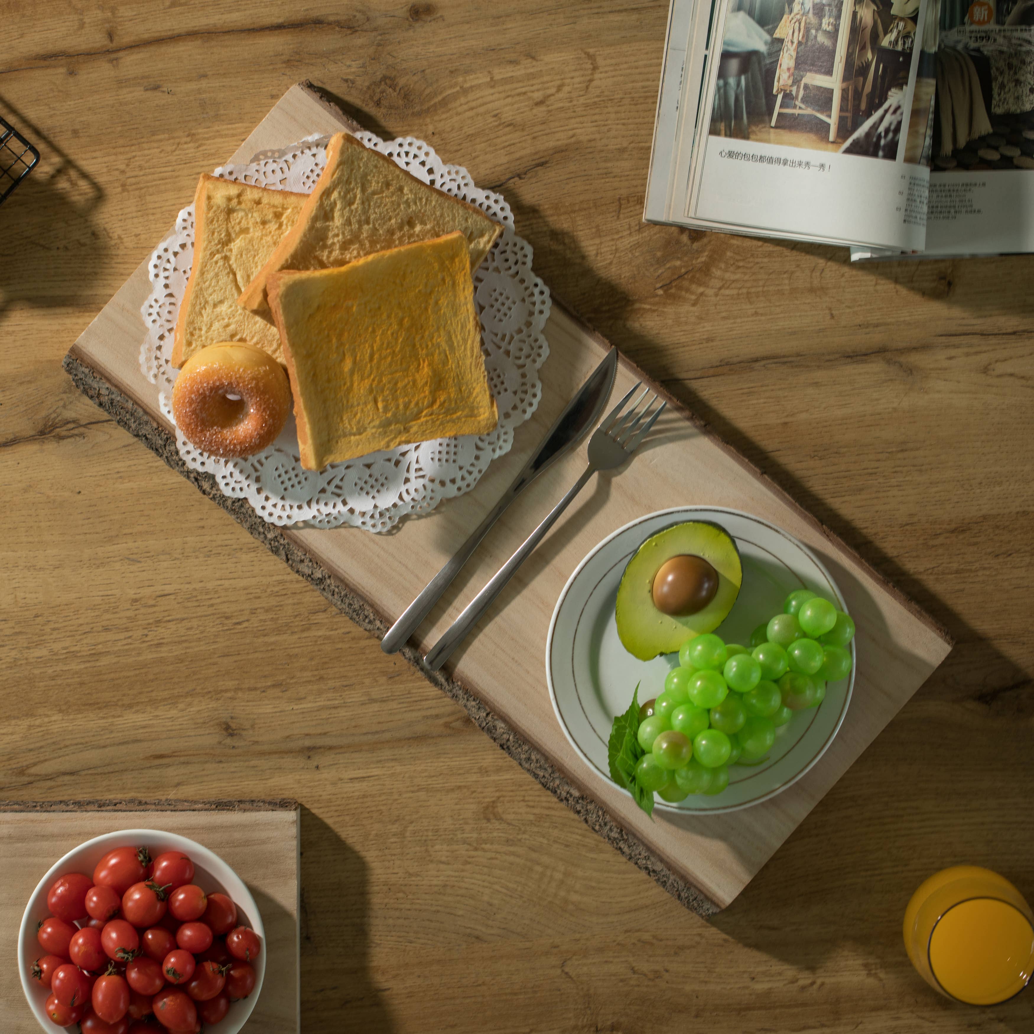 Quickway Imports - Wholesale Serving Tray - Rustic Natural Tree Log Wooden Rectangular Serving Tray17