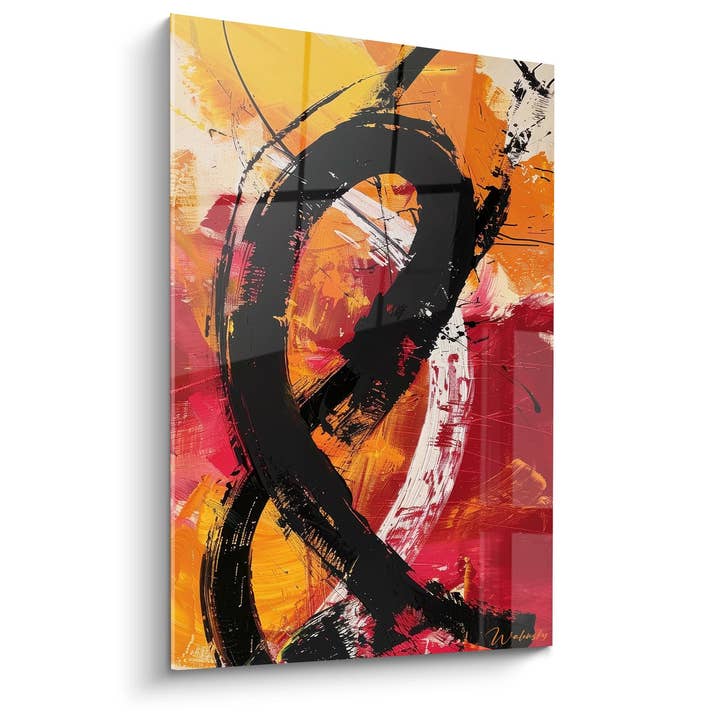 Abstract Black Shapes Painting - Contrasting Energy - Expressionist Edition for wholesale by Walensky