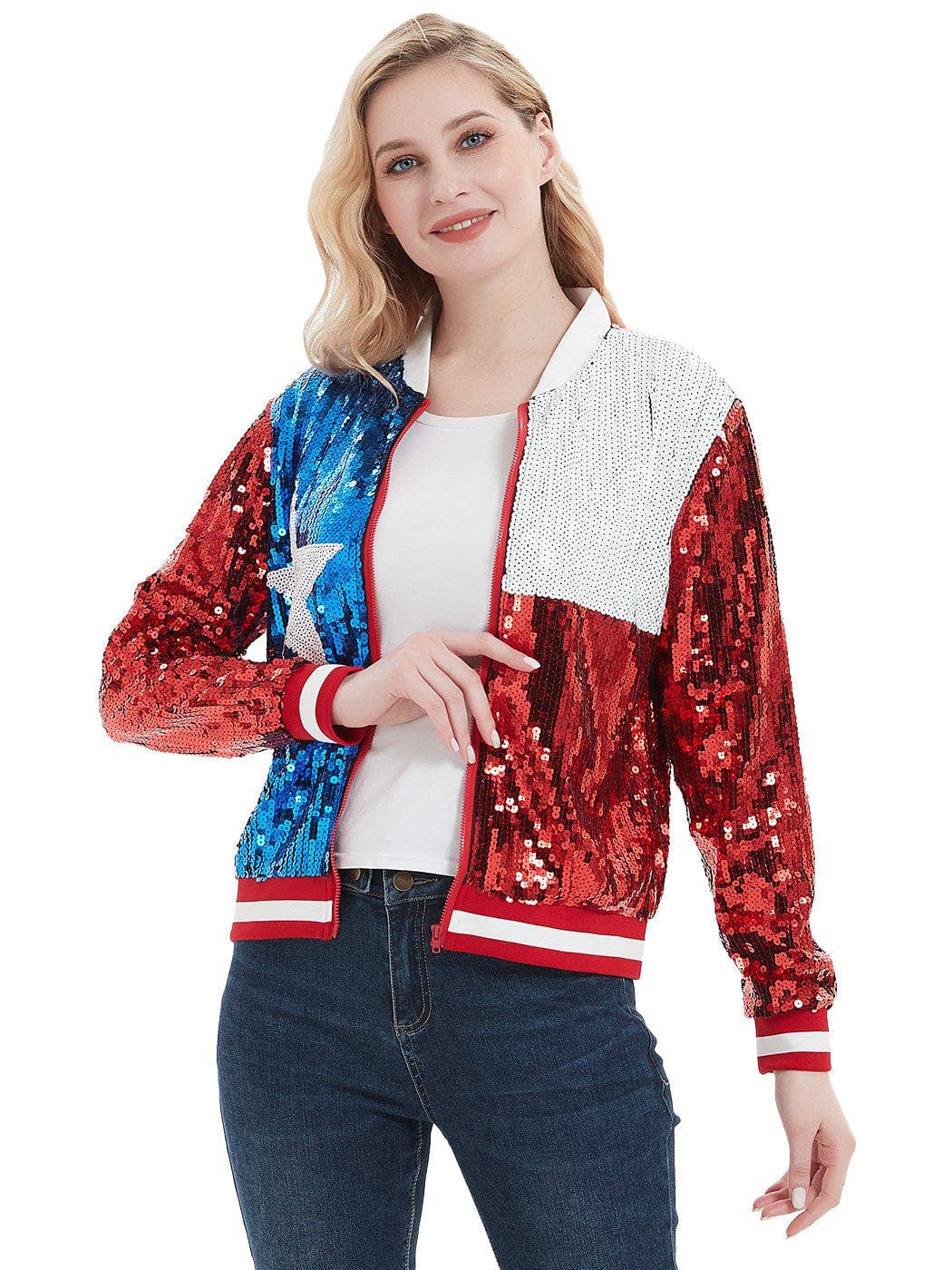 Anna Kaci Wholesale - Vente Bombers – femme - Blouson aviateur zippé à sequins103