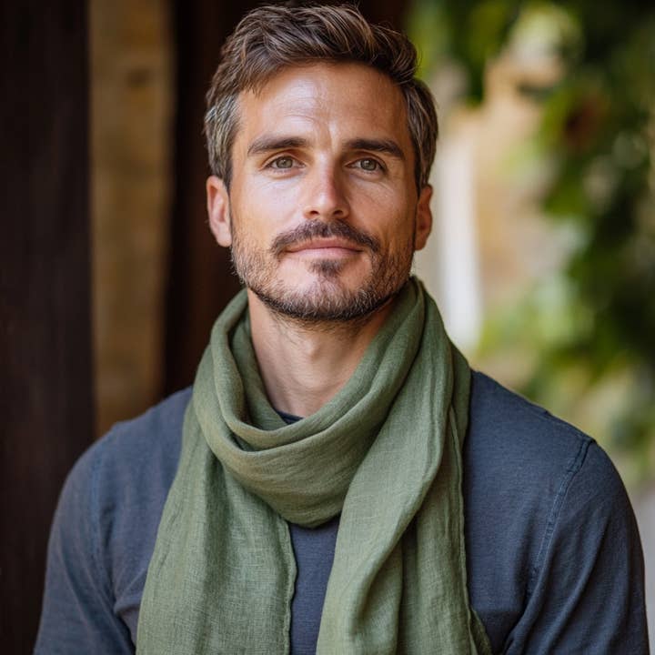 menique - Wholesale Scarf - Men's - 100% Linen Scarf for Men2
