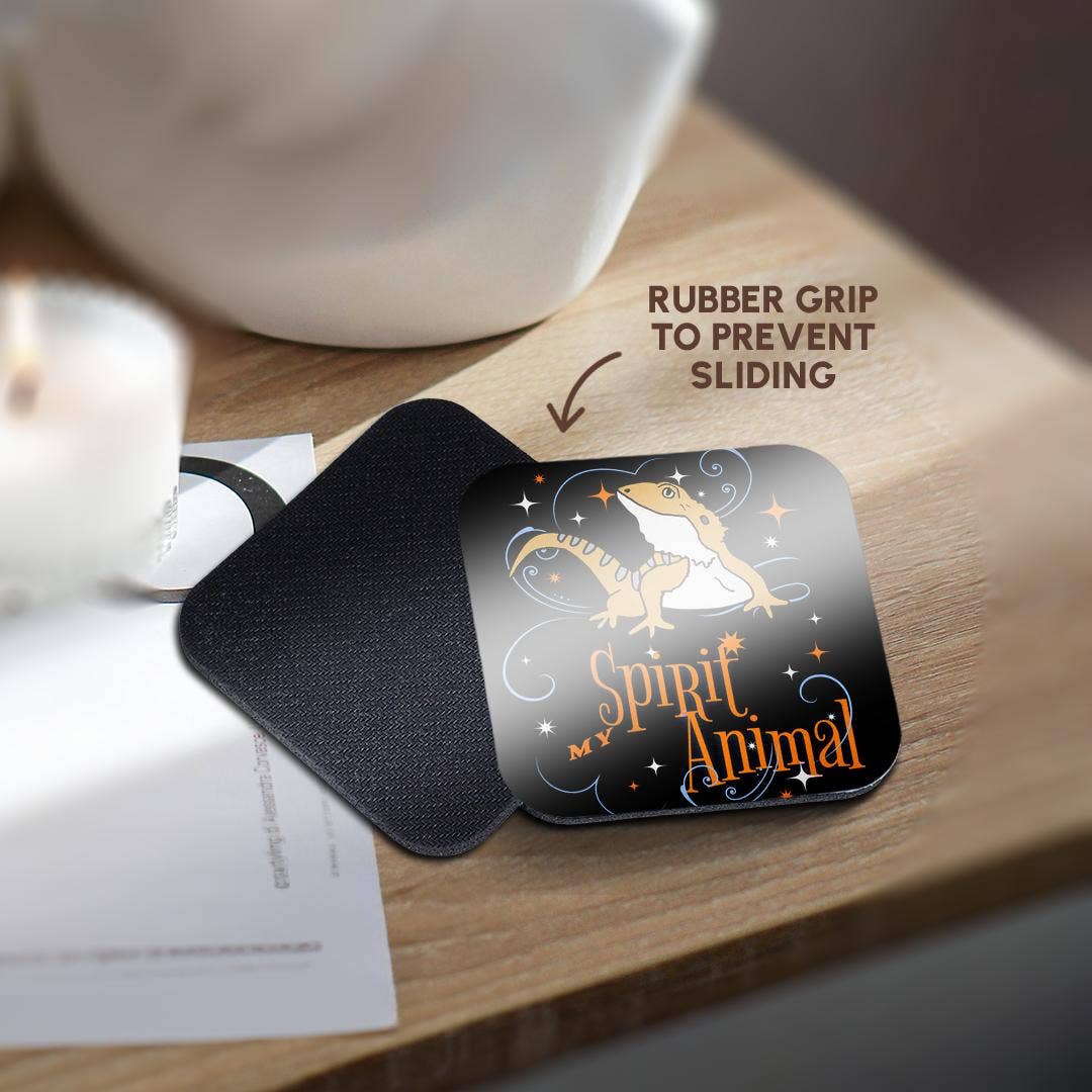 3dRose - Wholesale Coasters - 3dRose, Funny Cute Bearded Dragon Lizard My Spirit Animal Spirit Guide, Coaster10