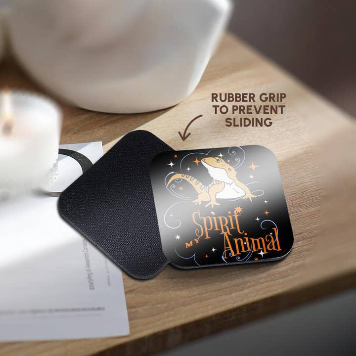 3dRose - Wholesale Coasters - 3dRose, Funny Cute Bearded Dragon Lizard My Spirit Animal Spirit Guide, Coaster10