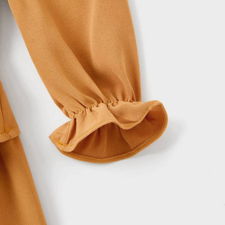 Brown Family Matching Long Sleeves Polo Shirt or Ruffle Hem Dress for wholesale on Faire