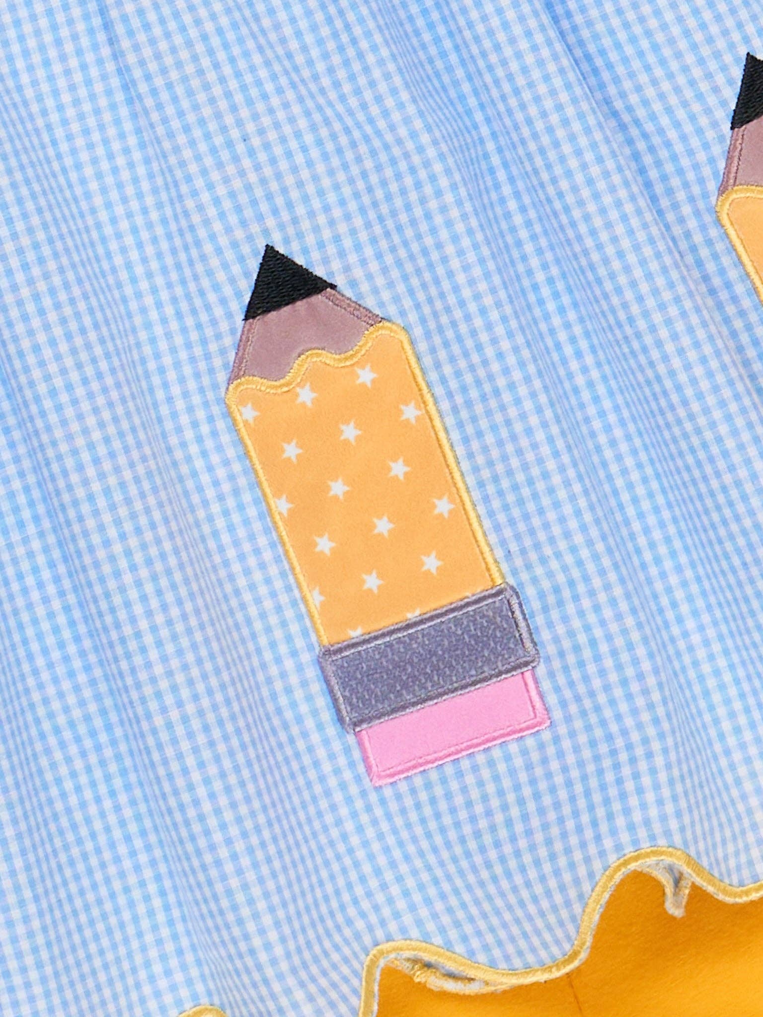 Marie Nicole Clothing - Wholesale Top & Short Set - Kids - Scallop Hem Embroidered Pencils Outfit3