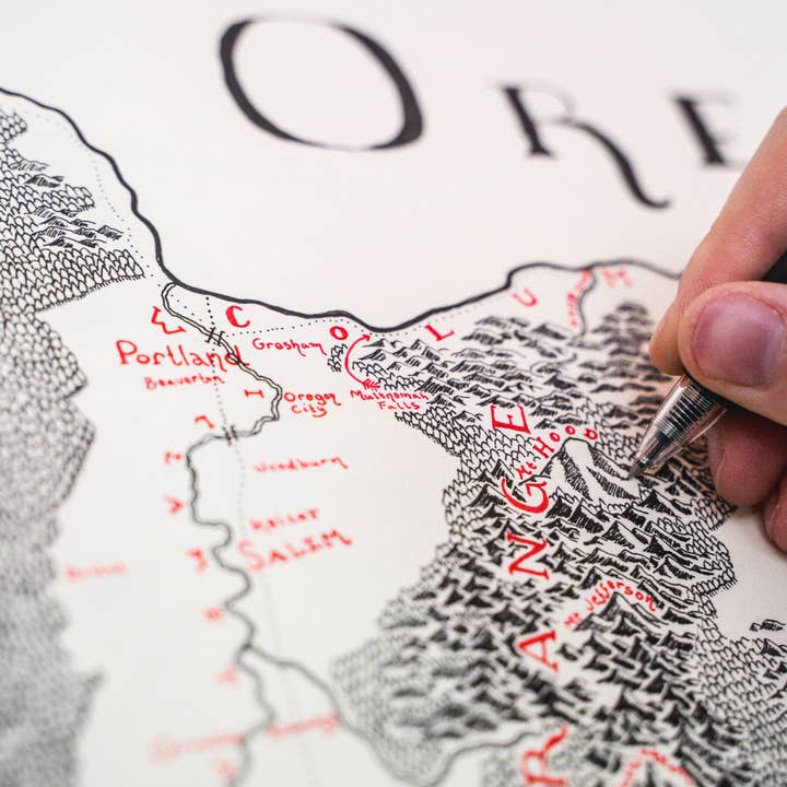 Oregon Map for wholesale by Lord of Maps