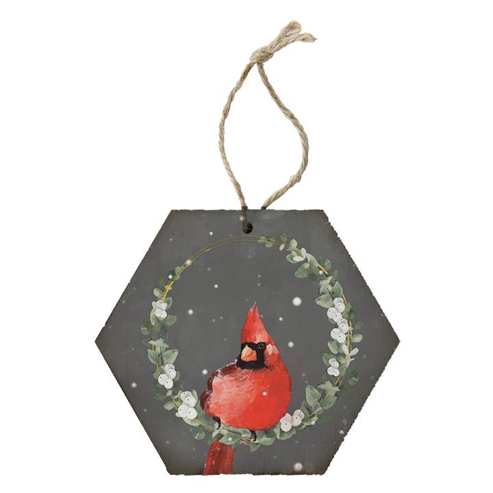 Cardinal Wreath - Honeycomb Ornaments for wholesale by Sincere Surroundings