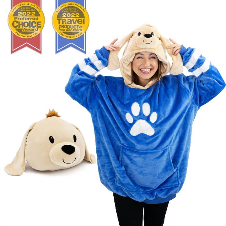 OrangeOnions - Wholesale Hoodie - Unisex - Dougie Dog Adult Snugible | Blanket Hoodie & Pillow