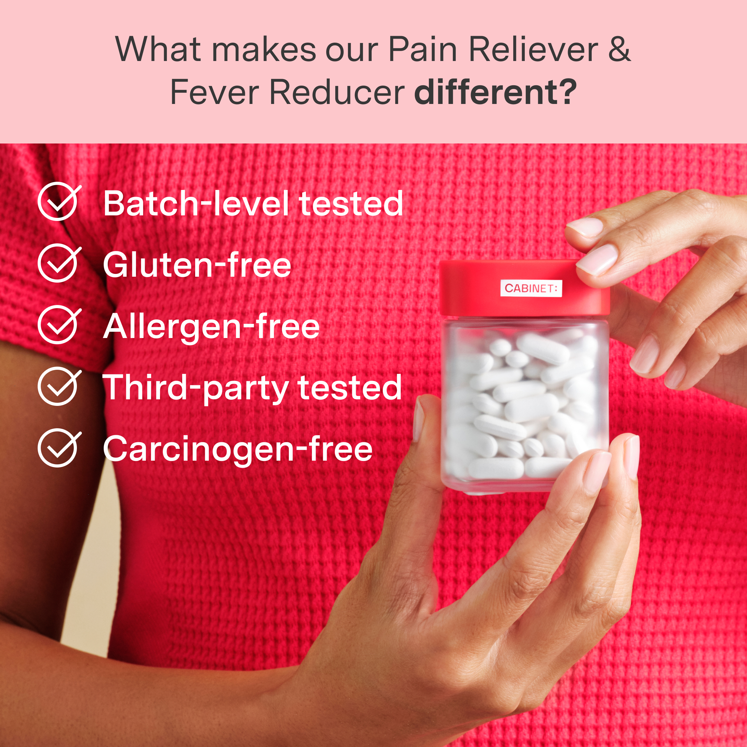 Cabinet Health - Wholesale Oral Supplement/Vitamin - Pain Reliever & Fever Reducer Compostable Refill Pouch 120ct5