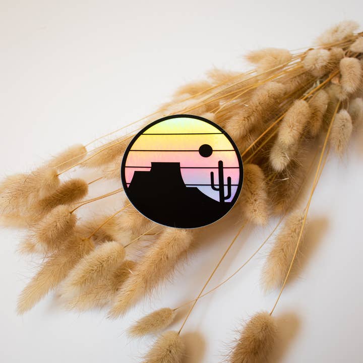 Riley Funk Designs - Wholesale Sticker - Desert Circle Holographic Sticker2