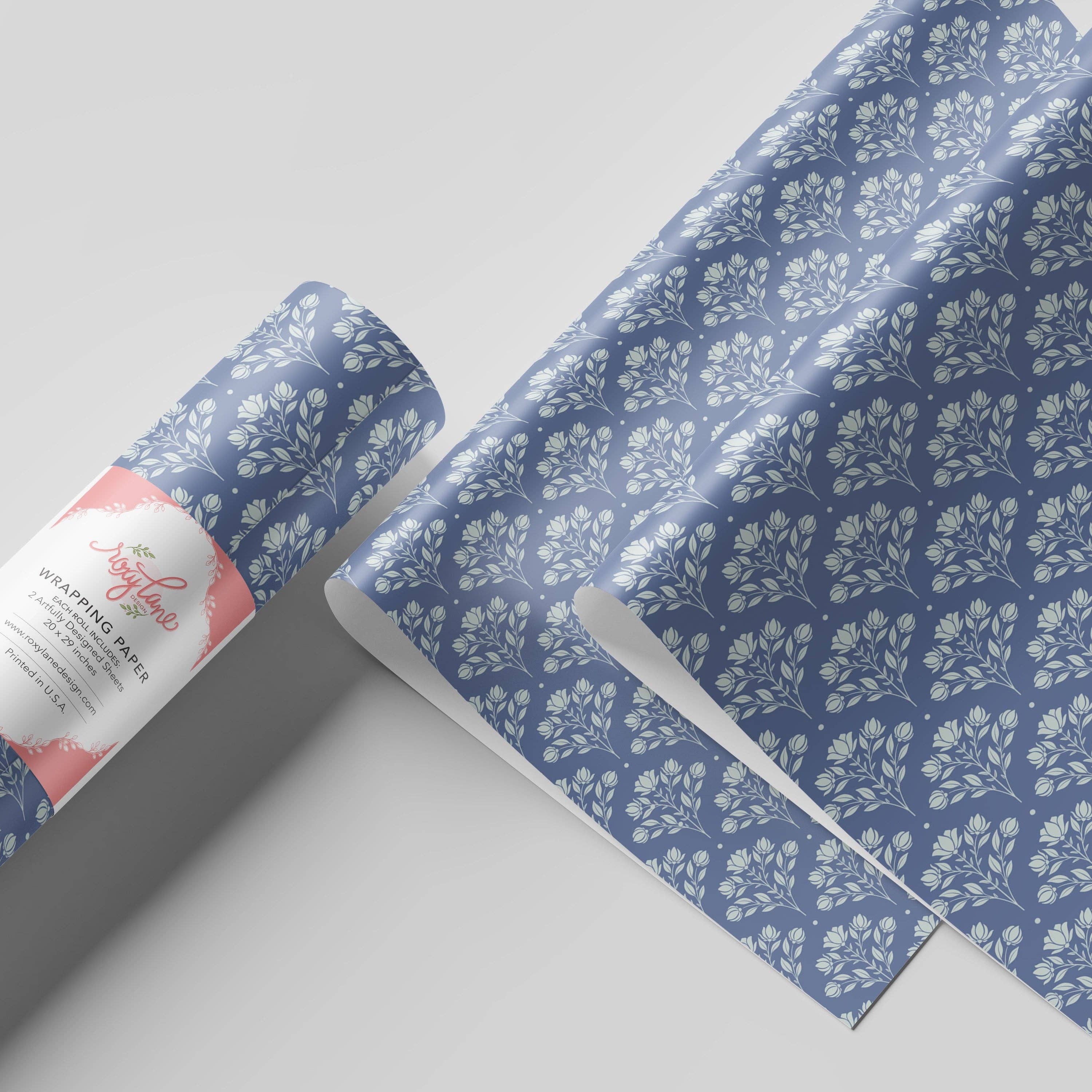 Roxy Lane Design - Wholesale Wrapping Paper Roll - Wrapping Paper Rolls - Floral Scallops - 2 Sheets3