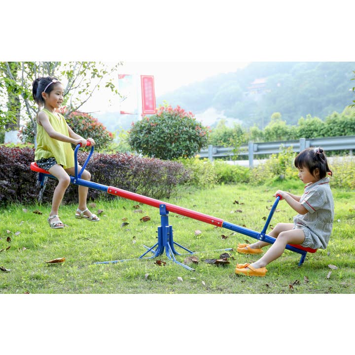 Quickway Imports - Wholesale Sporting Game - Kids & Baby - Outdoor Red and Blue Metal Rotating Seesaw2