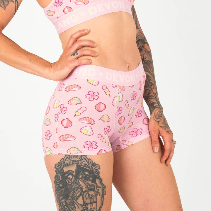 Devon + Lang - Wholesale Underwear - Women's - Bria Women's Boyshort - Sakura Snacks2