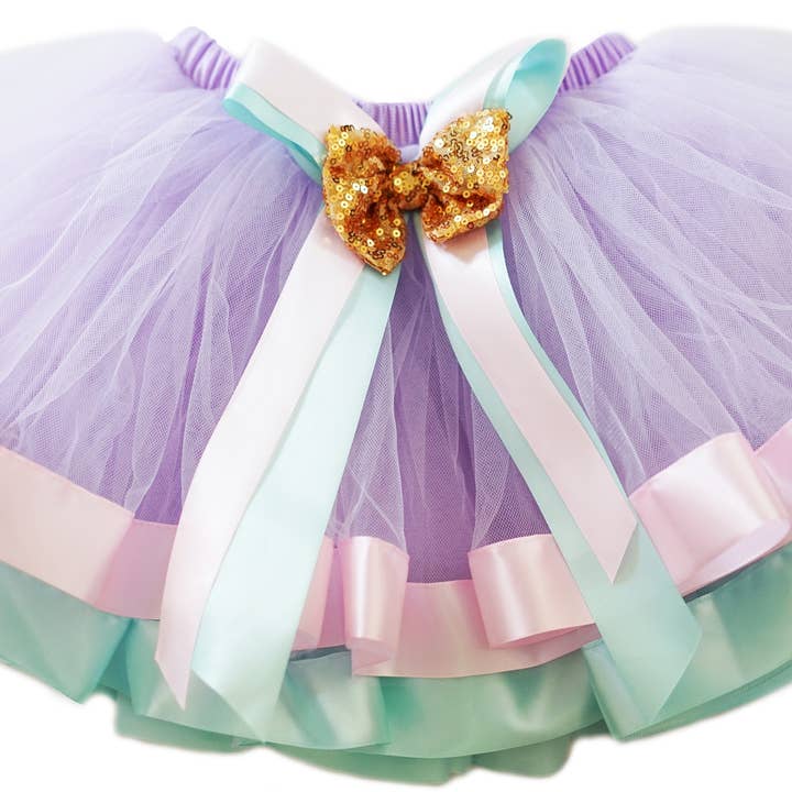 Einhornfarben Gold Pailletten Schleife Tutu Rock für den Großhandel von Wenchoice