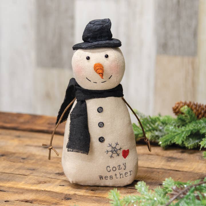 The Hearthside Collection - Wholesale Christmas Decoration - Cozy Weather Stuffed Top Hat Snowman1