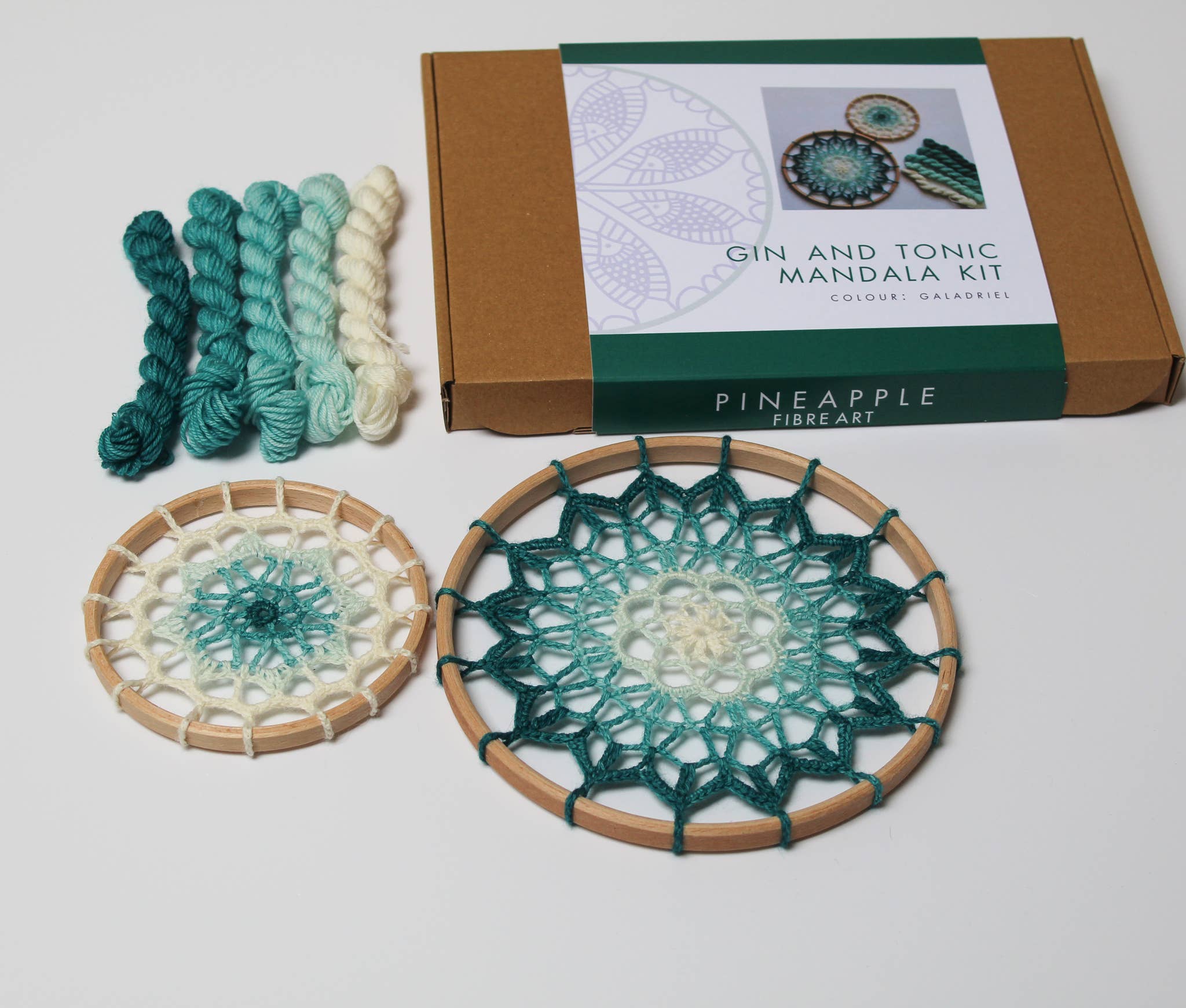 Pineapple Fibre Art - Wholesale DIY Craft Kit - KIT - Gin and Tonic Crochet Mandala1