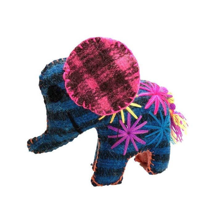 Ellie the Elephant: Repurposed Wool Boho Decor - Mexico for wholesale by Lumily