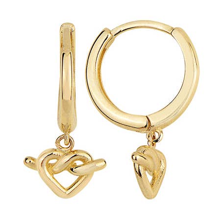 ATTACHEZ LES BOUCLES D'OREILLES CŒUR NŒUD pour la vente par Sestra Jewelry