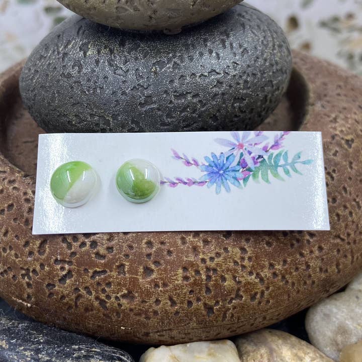 Groene kleur blok studs voor wholesale door Only Once Originals