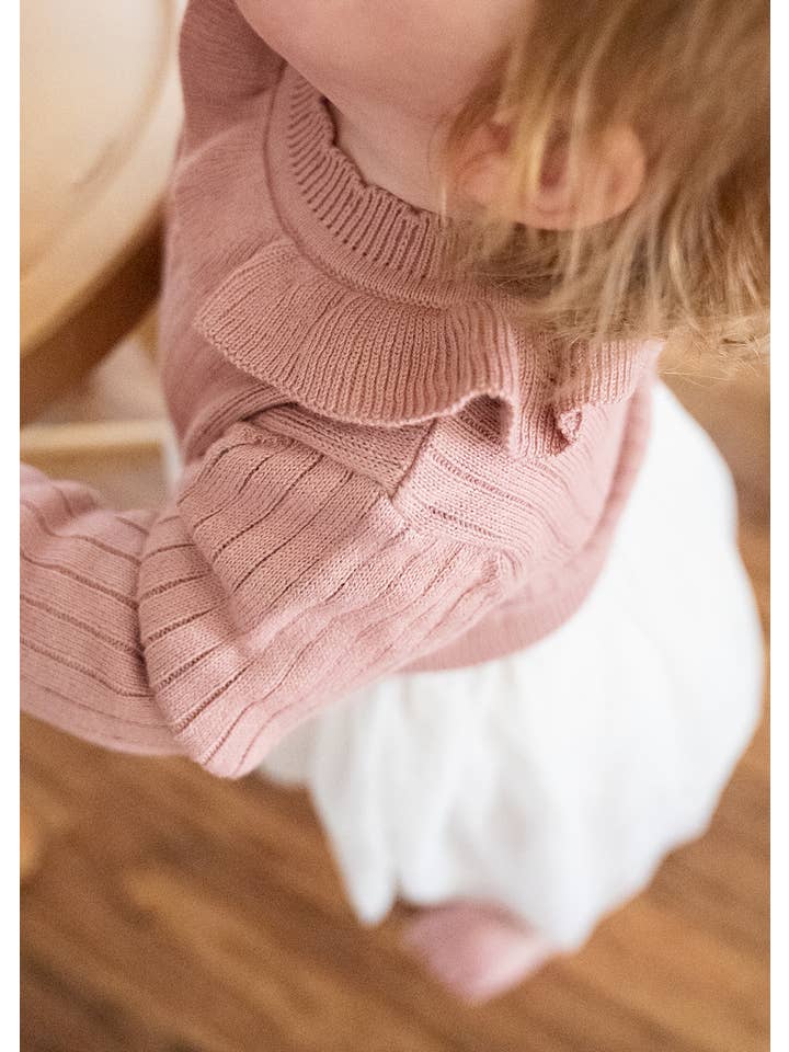 Viverano Organics - Wholesale Dress Set - Baby - Ruffle Neck Sweater Knit Top & Tutu Baby Dress (Organic)