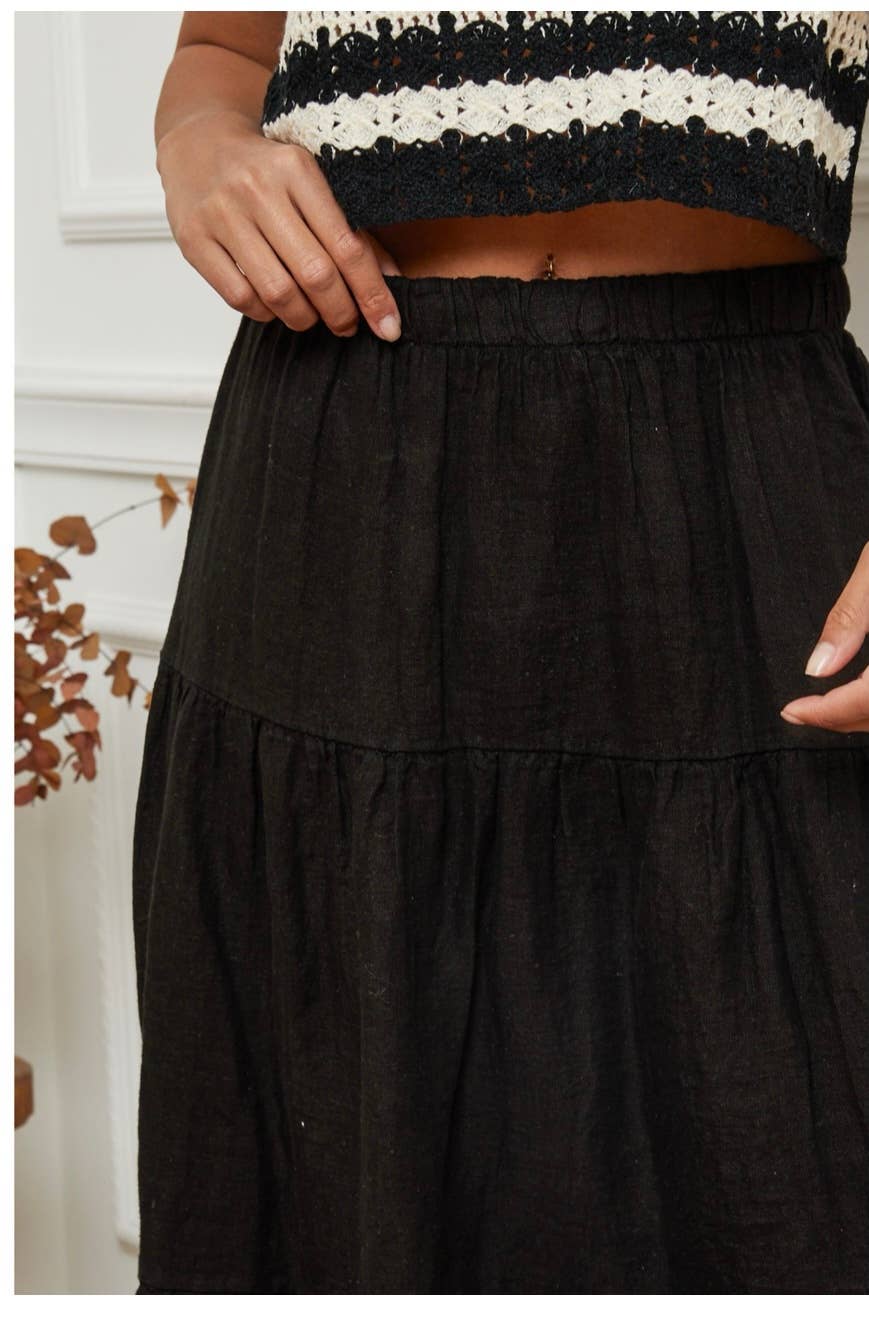 LÉA & LUC - Wholesale Skirt - Women's - 100% Linen Skirt REF. 834831