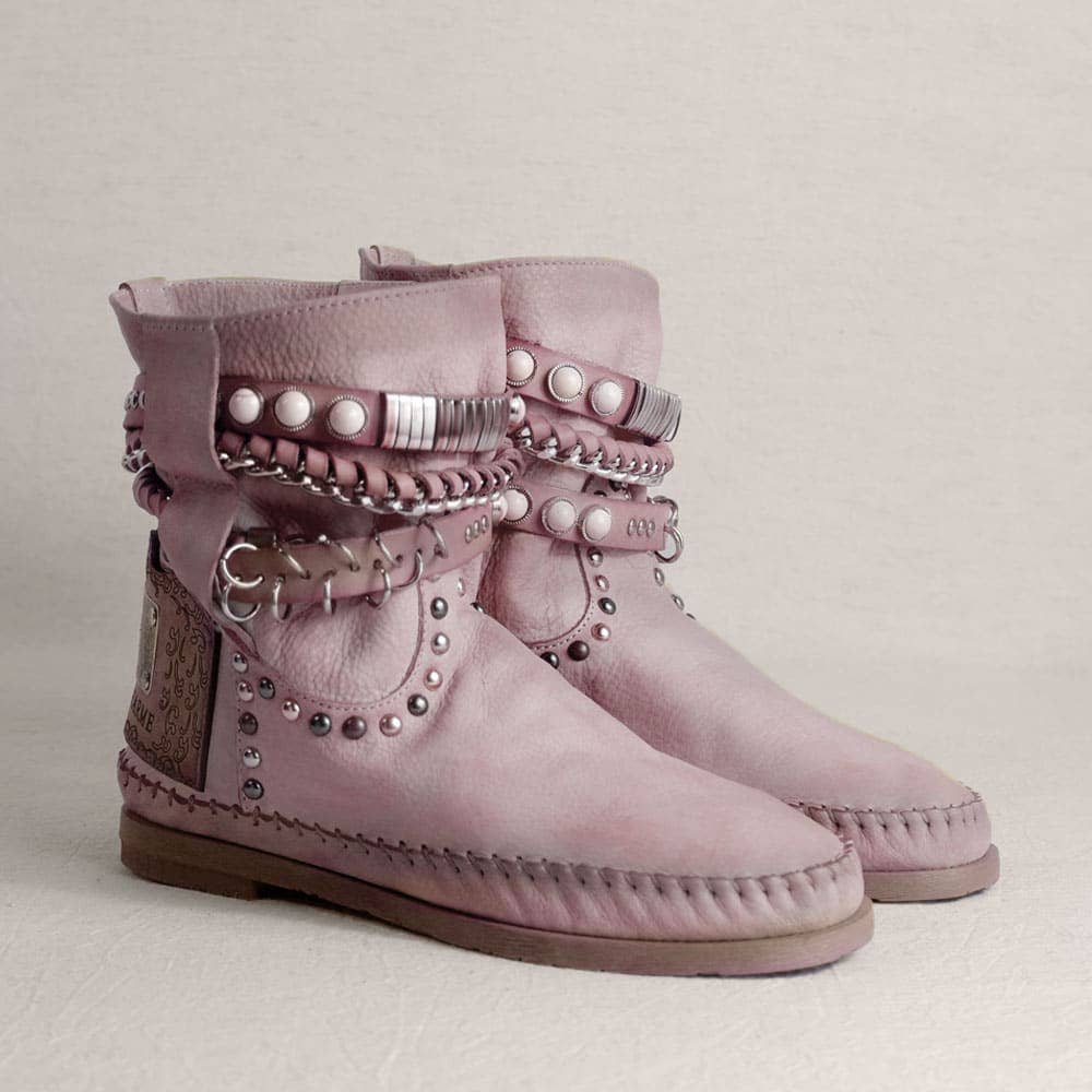 Karma of Charme - Venta al por mayor Botines - Mujer - Botines Stra2 Queen teñidos a mano con correas ajustables y piedras1