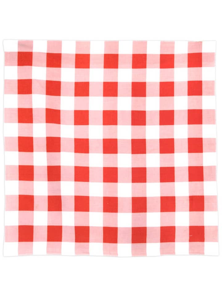 Gingham Bandana Red 22x22 for wholesale by Sunshine Joy