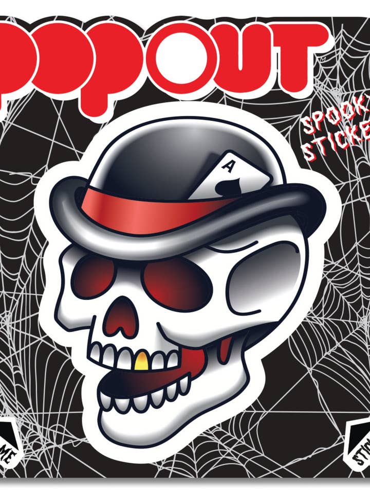 10118: POPOUT Sticker-L Dapper Skull for wholesale by Fydelity