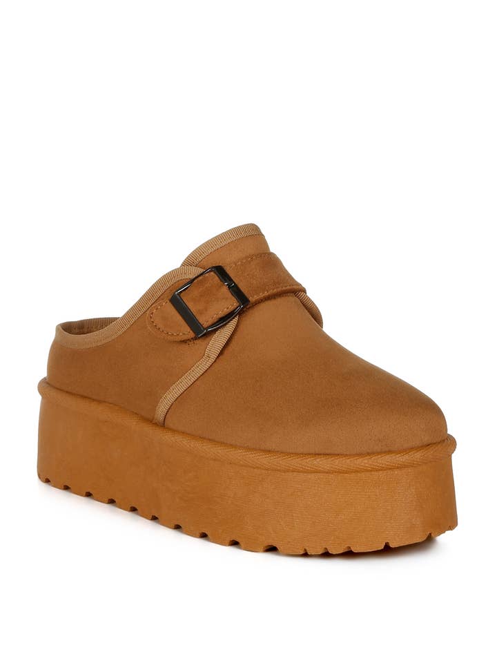 Rag Company - Wholesale Slip On Sneakers - Women's - Mayfield Buckle Strap Fur Platform Classic Slip-On