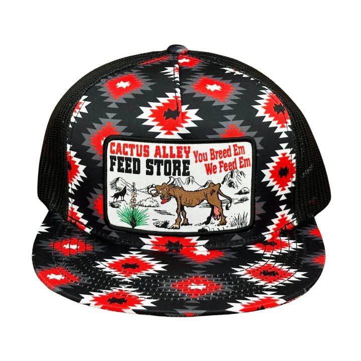 "Feed Store" - CA Buddy Holly Aztec, Snapback Cap (2024) for wholesale by Cactus Alley Hat Co.