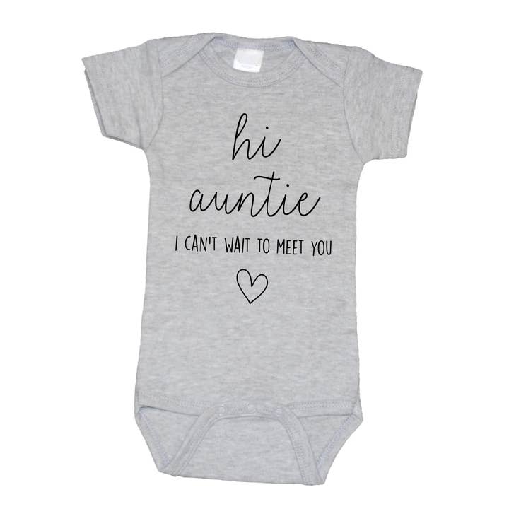 Bump & Beyond Designs - Wholesale Bodysuit (Non-Footed) - Baby - Hi Auntie I Can't Wait to Meet You Onesie