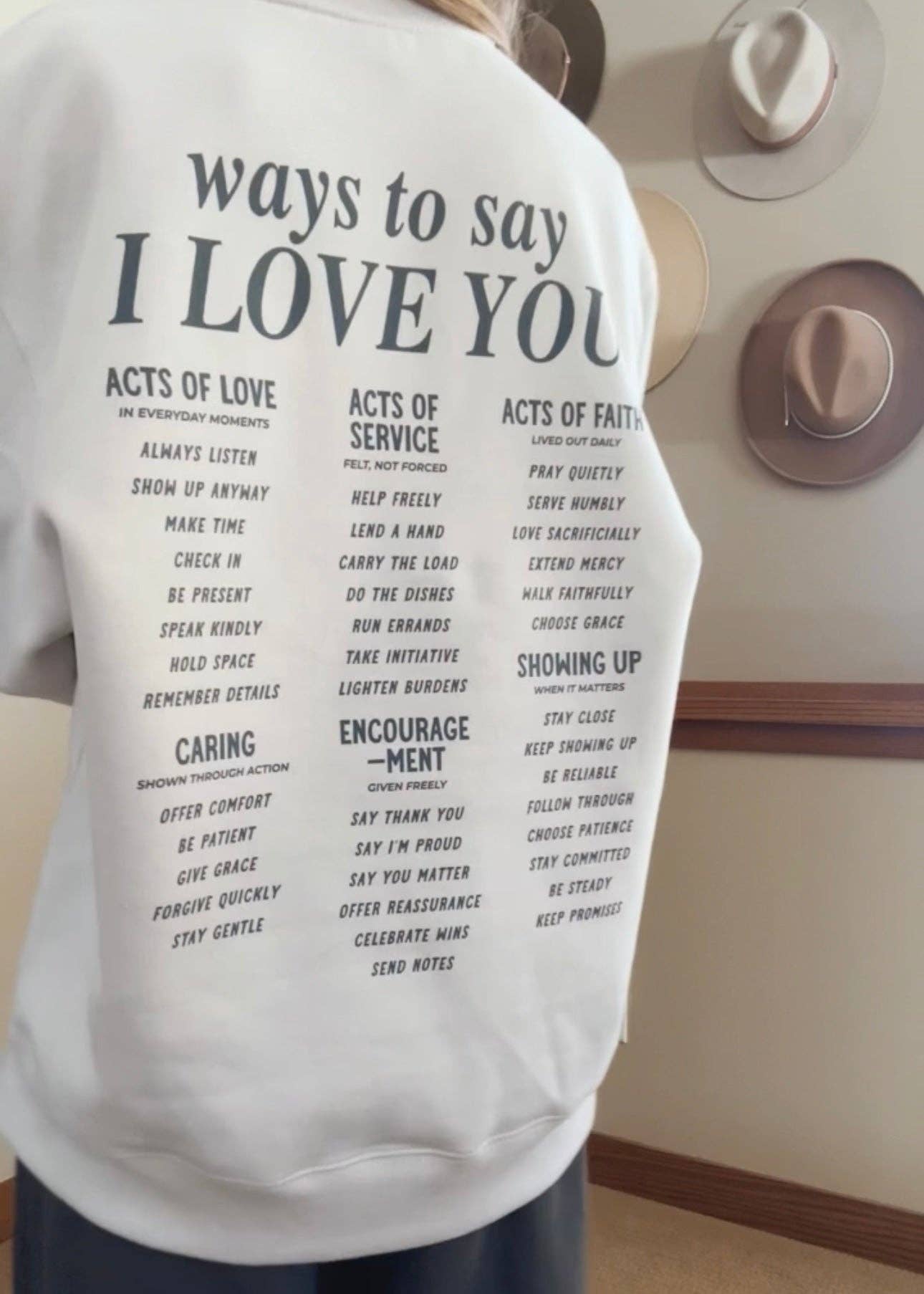 Ruth Artistry & Decor LLC - Wholesale Graphic Sweatshirt - Women's - Ways To Say I Love You Crewneck Sweatshirt Inspirational3