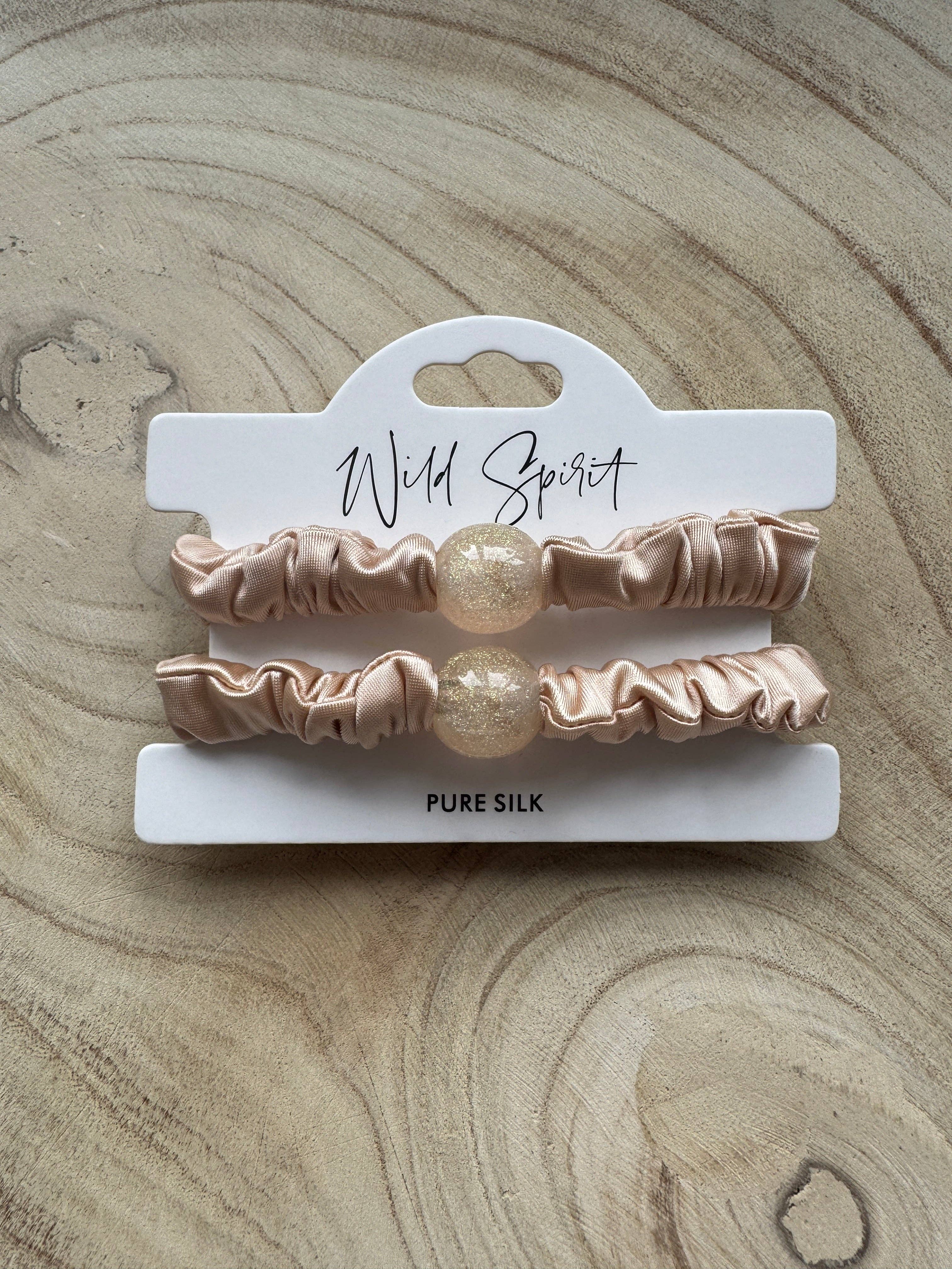 Wild Spirit London – wholesale Hair tie – Pure Silk Hair Bobble Duo10