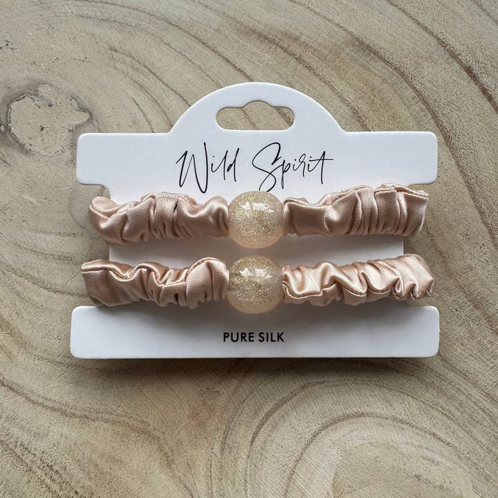Wild Spirit London – wholesale Hair tie – Pure Silk Hair Bobble Duo10