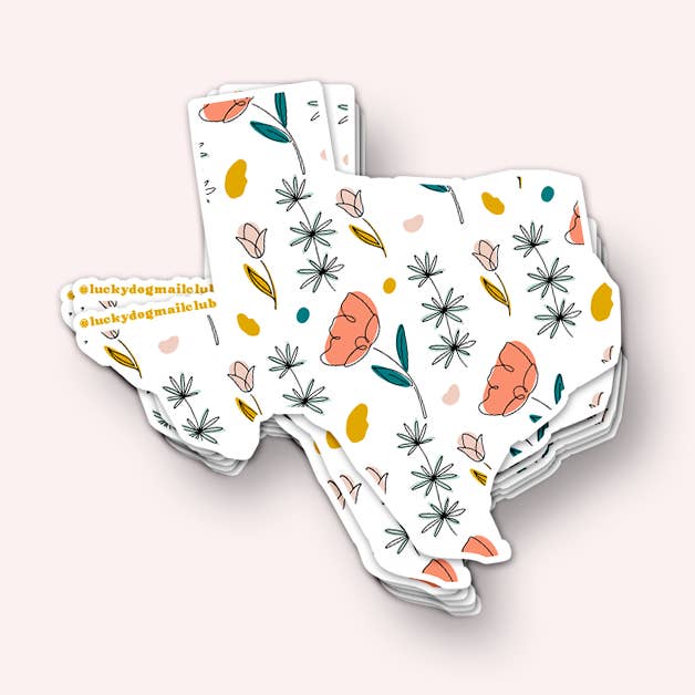 Texas Wildflower Vinyl Sticker for engroshandel hos Lucky Dog Design Co.