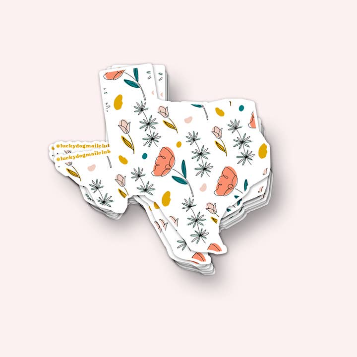 Texas Wildflower Vinyl Sticker for wholesale by Lucky Dog Design Co.