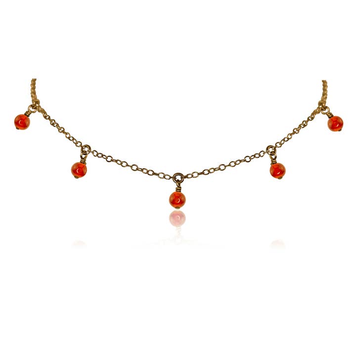 Luna Tide - Wholesale Choker/collar - Carnelian Bead Drop Choker4