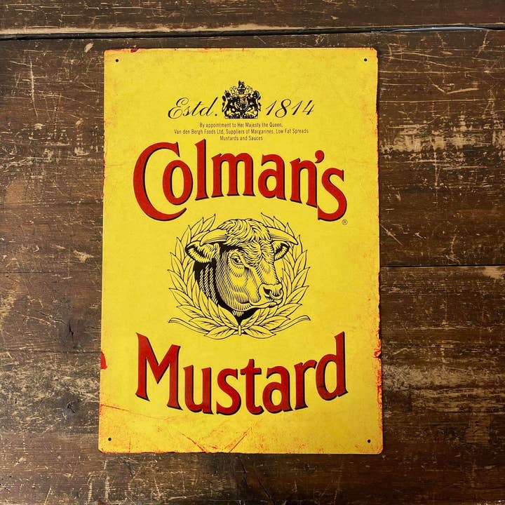 The British Metal Signs Company - Wholesale Sign - Colmans Mustard Yellow - Metal Wall Sign