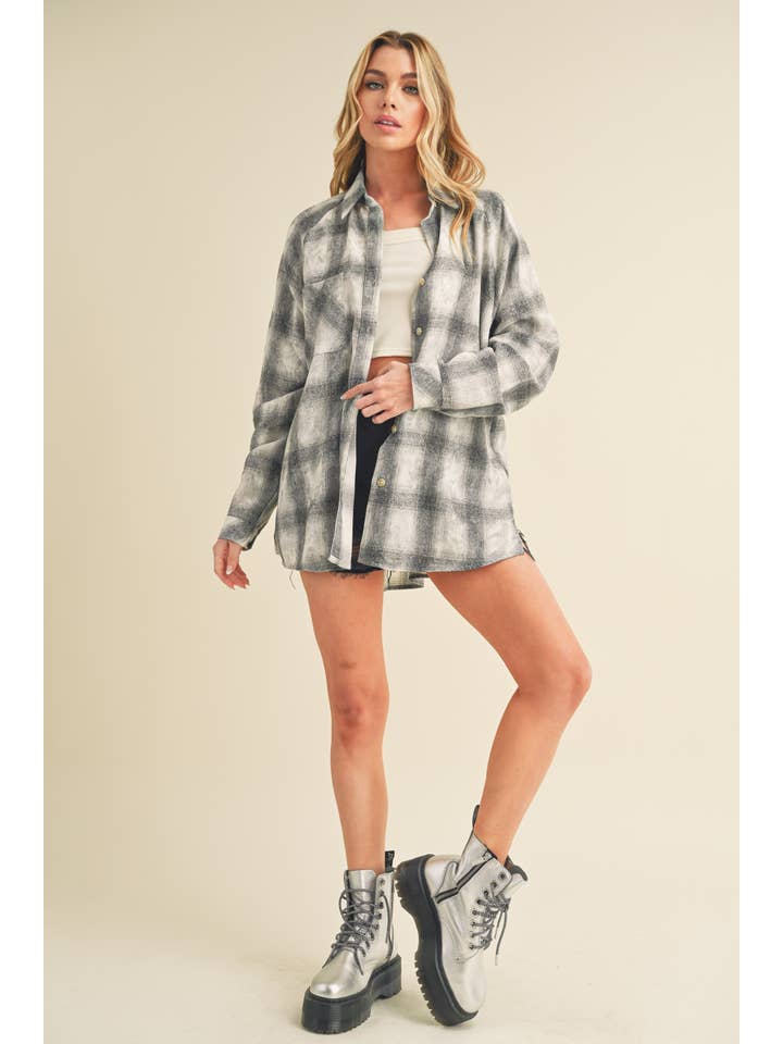 AEMI + CO – wholesale Tröja med knappar – Dam – 8323DN Laura skjorta i tvättat rutigt flanelltyg42