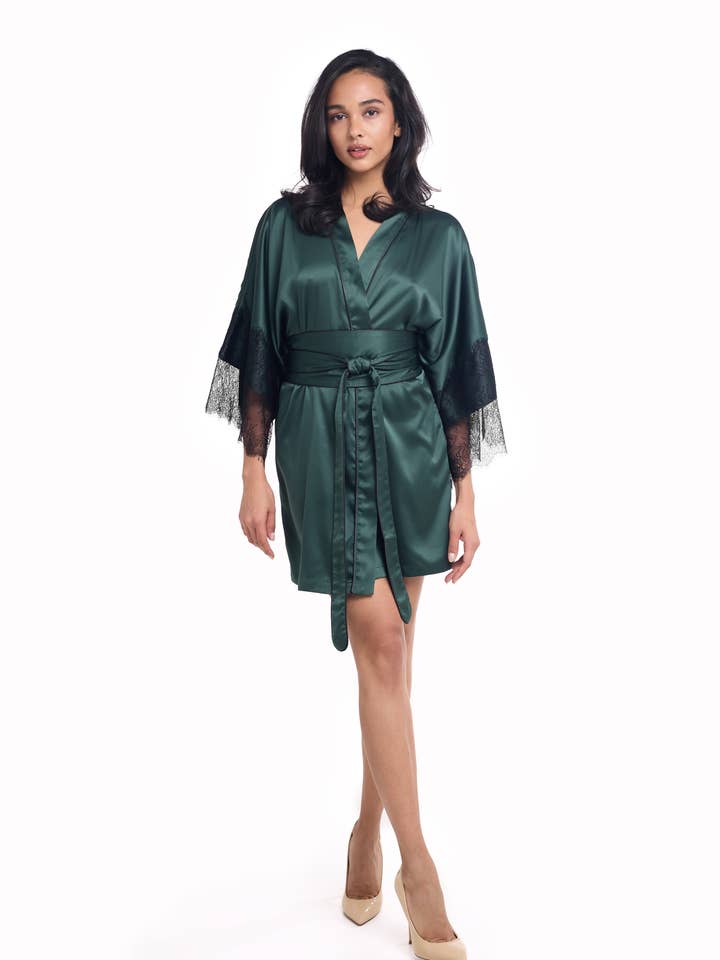 IDENTITY LINGERIE – Großhandel Bademantel – Damen – 100% Seidenrobe, 19 Momme Seidenmorgenmantel, Damenmorgenmantel