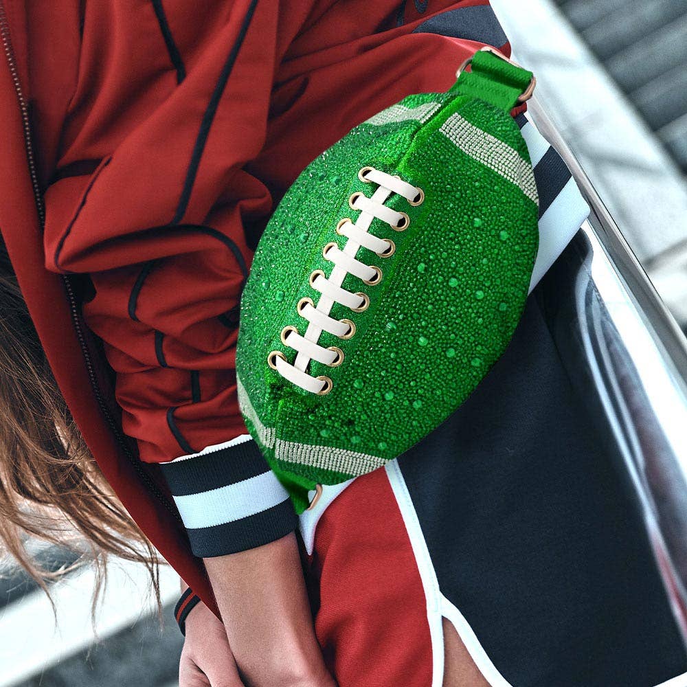 Sensibling Corp. - Wholesale Belt Bag - Women's - Bling Studded Game Day Football Shape Fanny Pack / Sling Bag6