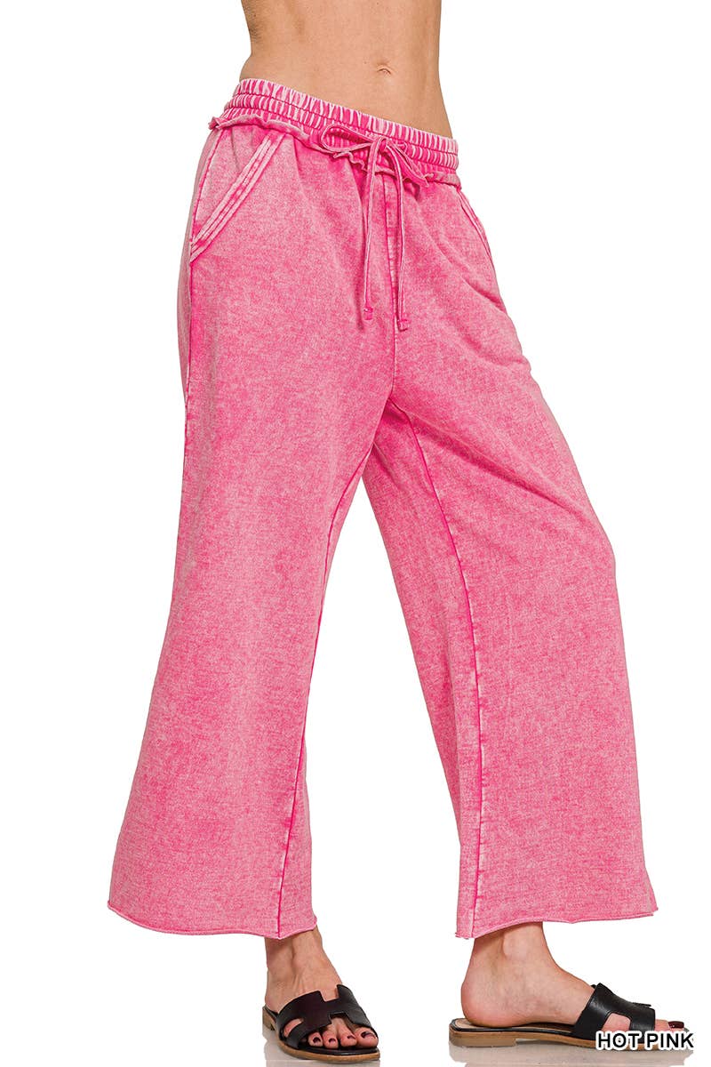 42POPS - Vente Pantalon – femme - ",.._ PALAZZO EN MOLLETON FRANÇAIS LAVÉ AVEC POCHES3