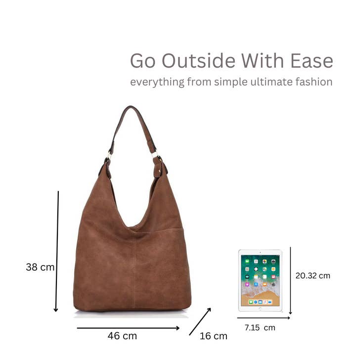 Ellas Trading – wholesale Shoulder bag – women's – Soft PU Leather Slouchy Tote Multi-pockets Shoulder Bag5