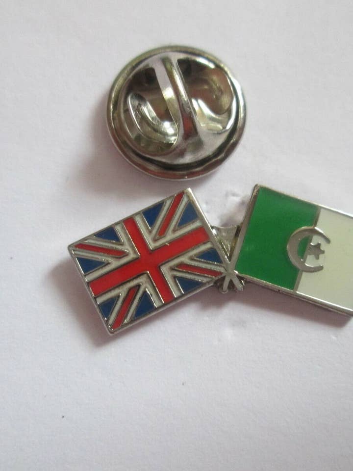 Algerien & Großbritannien Freundschaft Emaille Metall Anstecknadel für den Großhandel von jungle brands ltd