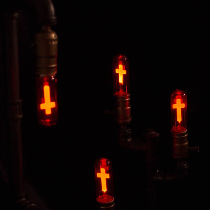 Nocturna - Wholesale Light Bulb/Puck - Red Crucifix & Red Cross Neon Light bulbs