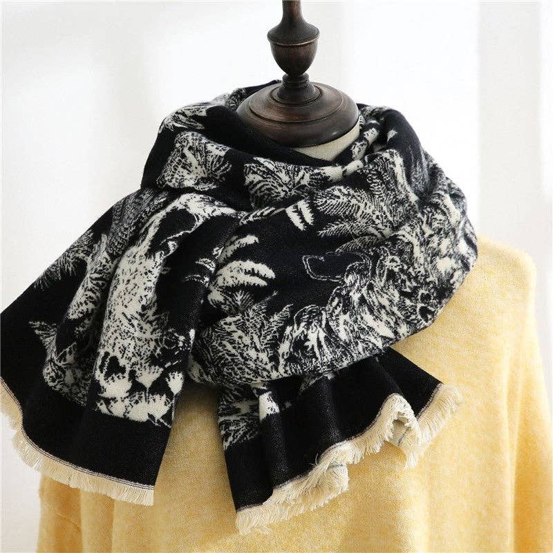 ShieldChic - Wholesale Scarf - Women's - Reversible Printing Warm Imitated Cashmere Shawl Scarf1
